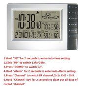 Wireless Weather Station, Digital Alarm Clock Indoor/outdoor Thermometer Hygrometer Weather Forecast (1 Sensor) N8