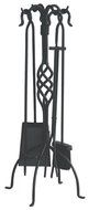 Uniflame, F-1053, 5pc Black Wrought Iron Fireset with Center Weave