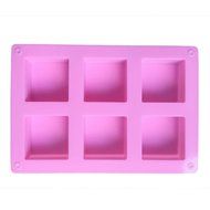 Fanhesheng 6 Cavities Silicone Soap Mold, Cake Baking Pan, Biscuit Chocolate Ice Cube Tray N3