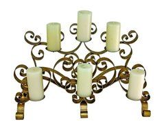 Bronze Scroll Fireplace Candelabrum N4