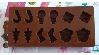 Christmas Shape Muffin Sweet Candy Jelly Fondant Cake Chocolate Mold Silicone Tool Ice Mould Baking Pan DIY (1pcs)
