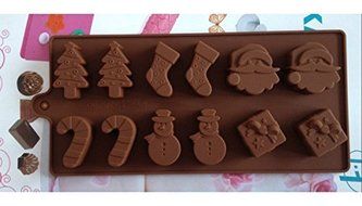 Christmas Shape Muffin Sweet Candy Jelly Fondant Cake Chocolate Mold Silicone Tool Ice Mould Baking Pan DIY (1pcs) N2