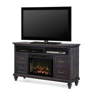 Dimplex Solomon Electric Fireplace TV Stand with Logset in Gray N3