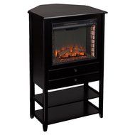 Southern Enterprises Vickery Corner Convertible Electric Fireplace Storage Tower N4