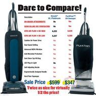 PurATron Lightweight Self-Propelled Upright Vacuum With UV-C Germ Killing Light N2