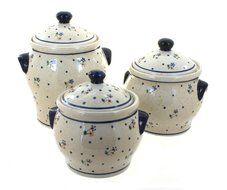 Polish Pottery Country Meadow Canister Set
