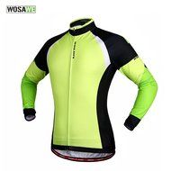 WOLFBIKE Thermal Fleece Cycling Jersey Shirt Casual Jacket Long Sleeve, Green, Size XL N40