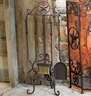 Star Fireplace Tool Set Iron Fire place 5 Piece Set