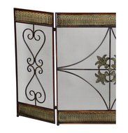 Fireplace Screen of Durable Metal w/ 3 Panels Ideal for Home Decoration