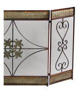 Fireplace Screen of Durable Metal w/ 3 Panels Ideal for Home Decoration N2