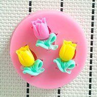 WilsonBaking Love Collection - Lovely Tulip Flowers Mold Wedding Decor Theme Birthday Party Molding Silicone Fondant...