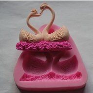 1pcs New Style Couples Goose (FM0600) Silicone Handmade Fondant Craft DIY Mold/Cake Decorating Mold N2