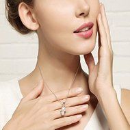Women's Fashion Angel Baby Pearl Charm Pendant Silver Chain Necklace Jewelry New