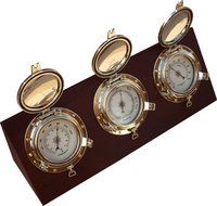 Ambient Weather WS-GL026 Porthole Collection Weather Center with Thermometer, Hygrometer, Barometer