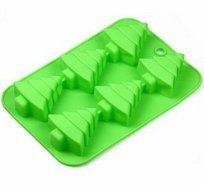 Wocuz 6 Christmas Tree Silicone Cake Baking Mold Cake Pan Handmade Soap Moulds Biscuit Chocolate Ice Cube Tray...