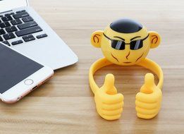 Portable Rechargeable Wireless Waterproof Bluetooth Speaker Lovely Rotation Like Brother Stands Holding Compatible... N2