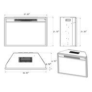 AKDY Freestanding 6 Setting LED Backlight Buttons Temperature Control Adjustable Remote Electric Fireplace Heater... N2