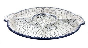 Polish Pottery Small Dots Chip &amp; Dip Plate