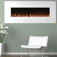 Black Glass Panel Electric Fireplace Wall Mount &amp; Remote 26 x 20 Inch 1500W N7