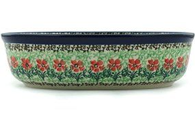 Polish Pottery Oval Baker 8-inch Maraschino N3