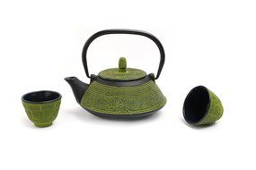 Guro Cast Iron Terracota Teapot 33 Ounce Tea Set (Turquoise) N8