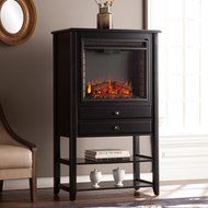 Southern Enterprises Vickery Corner Convertible Electric Fireplace Storage Tower N5