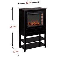 Southern Enterprises Vickery Corner Convertible Electric Fireplace Storage Tower N7