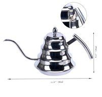 YaeKoo 1.2L Stainless Steel Coffee Drip Kettle,Gooseneck Stainless Steel Drip Pot for Coffee &amp; Tea N2