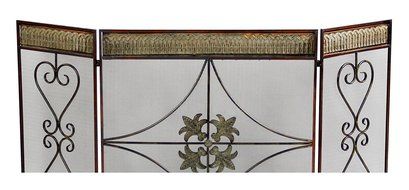 Fireplace Screen of Durable Metal w/ 3 Panels Ideal for Home Decoration N3