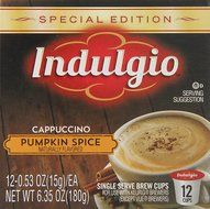 Indulgio Pumpkin Spice Cappuccino Special Edition for Keurig K-Cup Brewers, 12 Count (Pack of 6) N8
