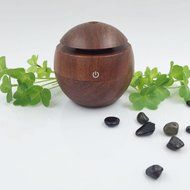 Vintage USB Essential Oil Aroma Diffuser Ultrasonic Humidifier Air Purifier Mist Atomizer - Brown Wooden Grain...