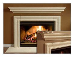 Wellington Thin Cast Stone Adustable Fireplace Mantel Kit - Complete Kit includes hearth