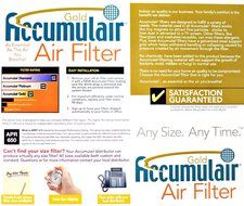 Accumulair&reg; Gold 16x25x6 (15.5x24.5x5.88) MERV 8 Air Filter/Furnace Filters (4 pack)