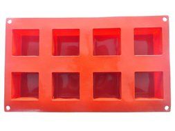 FOUR-C Baking Silicone Molds Cake Molds for Baking Cube Cake Bakeware Baking Supplies Color Purplish Red