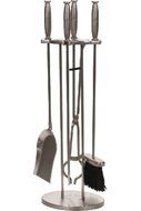 Pewter 5 Piece Fireset - 28 inch