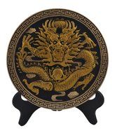 Chinese Style/Characters Charcoal Home Decor Decorative Plate Festival Wedding Business Gift (1)