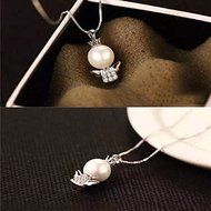 Women&#039;s Fashion Angel Baby Pearl Charm Pendant Silver Chain Necklace Jewelry New N3