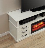 Antique White Finish 60" Better Homes And Gardens Remote Control Fireplace Media Console For TV's Up To 70" N3