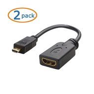 Cable Matters (2-Pack) Micro HDMI to HDMI Male to Female Cable Adapter 6 Inch