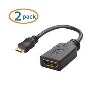 Cable Matters (2-Pack) Micro HDMI to HDMI Male to Female Cable Adapter 6 Inch N3