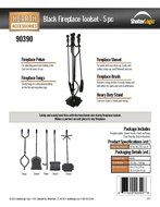 ShelterLogic 90390 5-Piece Fireplace Toolset, Black