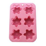 BlueTop(TM) 6-Cavity Pink Silicone Cake Bread Mold Chocolate Cookie Baking Pan Ice cube Tray DIY Mold (snowflake) N6