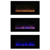 Black Glass Panel Electric Fireplace Wall Mount &amp; Remote 26 x 20 Inch 1500W N11