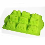 X-Haibei Choo Choo 9-Train Silicone Mould Cake Pan Chocolate Soap Mold Kids Bath Favor