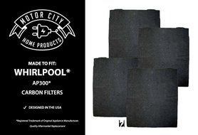 Whirlpool AP300, AP350, AP450 &amp; AP510 Compatible Carbon Pre-filter 4 PK, Motor City Home Products Brand Replacement