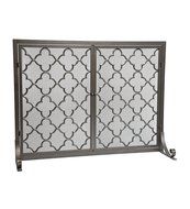 Large Geometric Screen with Doors, 44''W x 33''H, in Bronze