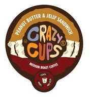 Crazy Cups Peanut Butter and Jelly Sandwich Flavored Coffee, Single Serve Cups for Keurig K-sup Brewers, 22 Count