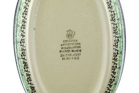 Polish Pottery Oval Baker 8-inch Maraschino N4