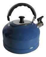 Stainless Steel Whistling Kettle Hot Water Tea Stovetop Blue Classic Design