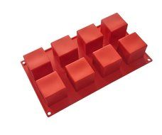 FOUR-C Baking Silicone Molds Cake Molds for Baking Cube Cake Bakeware Baking Supplies Color Purplish Red N3